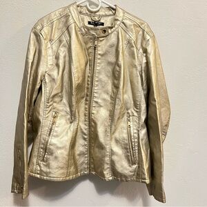 Gold Women's Jacket Sz 2X, Fits More Like a 1X, Moto Style, EUC,  PRETTY!